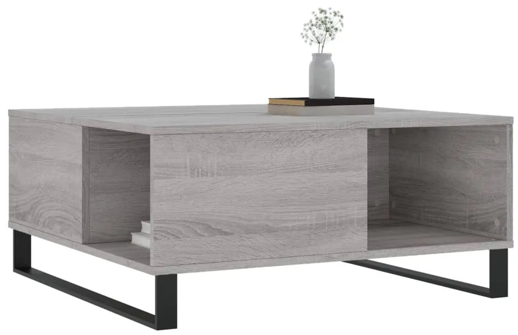 vidaXL Τραπεζάκι Σαλονιού Γκρι Sonoma 80x80x36,5εκ. Επεξεργασμένο Ξύλο