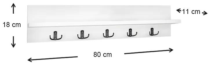 Κρεμάστρα τοίχου Kery Megapap από μελαμίνη χρώμα λευκό 80x11x18εκ. - Μελαμίνη - GP041-0025,1