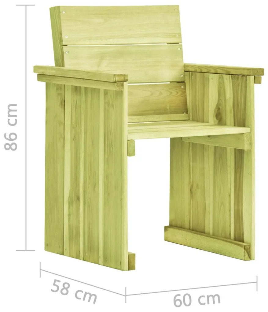 vidaXL Καρέκλα Κήπου από Εμποτισμένο Ξύλο Πεύκου