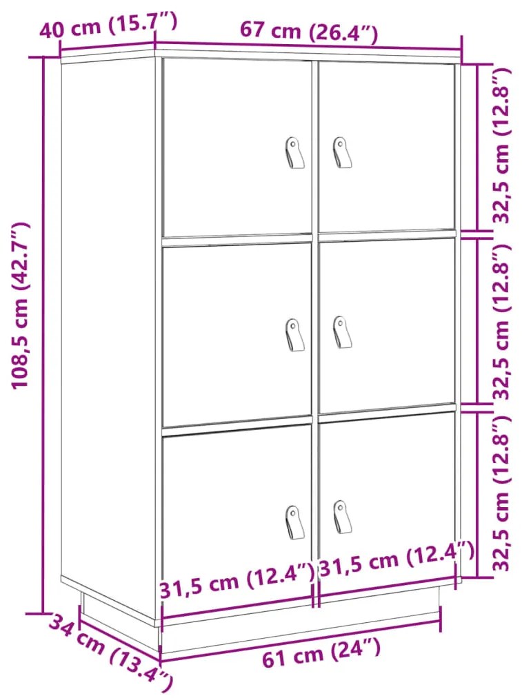 ΝΤΟΥΛΑΠΙ ΨΗΛΟ ΛΕΥΚΟ 67 X 40 X 108,5 ΕΚ. ΑΠΟ ΜΑΣΙΦ ΞΥΛΟ ΠΕΥΚΟΥ 820173