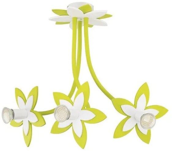 Παιδικό φωτιστικό οροφής FLOWERS λουλούδια ροζ πράσινο τριπλό Nowodvorski-6898-Πράσινο 6898