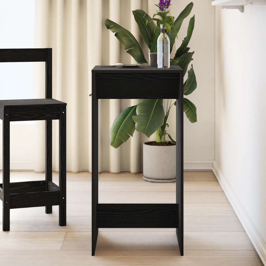 vidaXL Τραπέζι Μπαρ Μαύρο Δρυς 51x50x103,5 εκ Μηχανικά Ξύλο