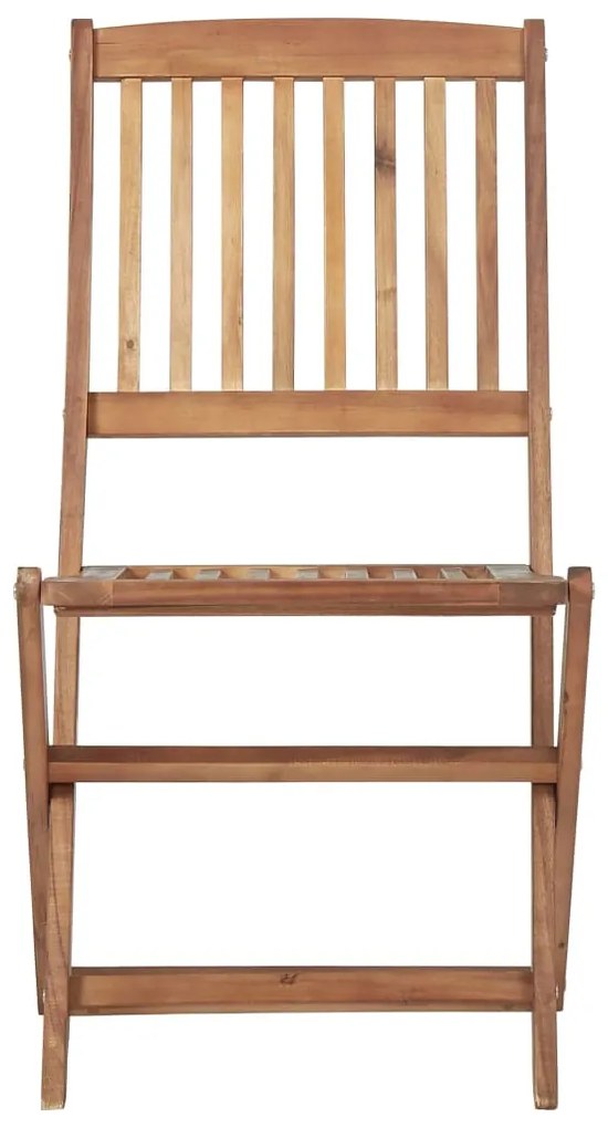 vidaXL Καρέκλες Κήπου Πτυσσόμενες 4 τεμ Μασίφ Ξύλο Ακακίας &amp; Μαξιλάρια