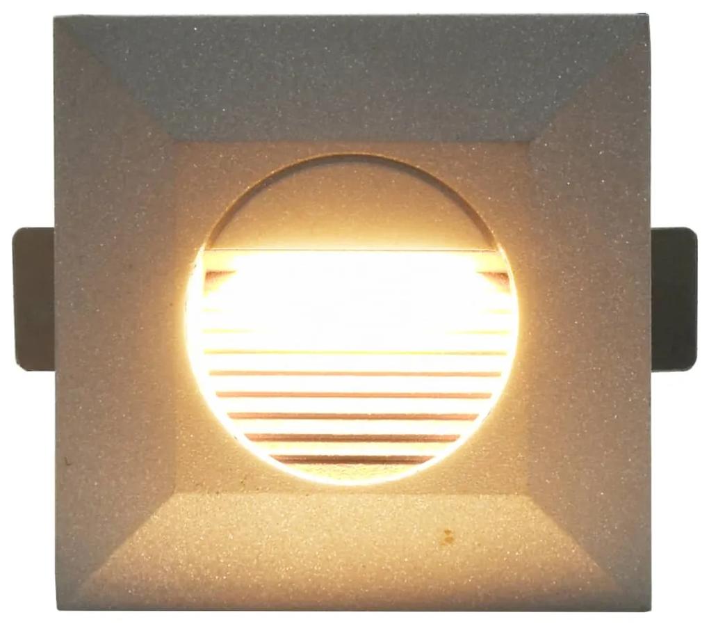vidaXL Φωτιστικά Τοίχου LED Εξωτερικού Χώρου Τετράγωνα 6 τεμ. Ασημί 5W