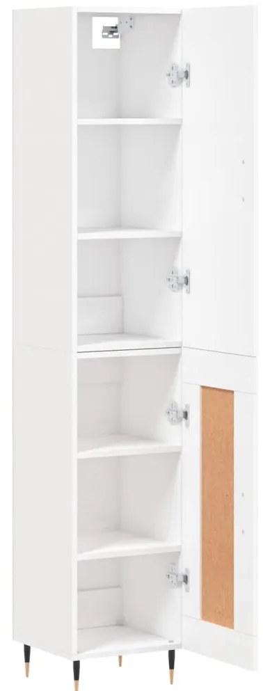 vidaXL Ντουλάπι Λευκό 34,5 x 34 x 180 εκ. από Επεξεργασμένο Ξύλο