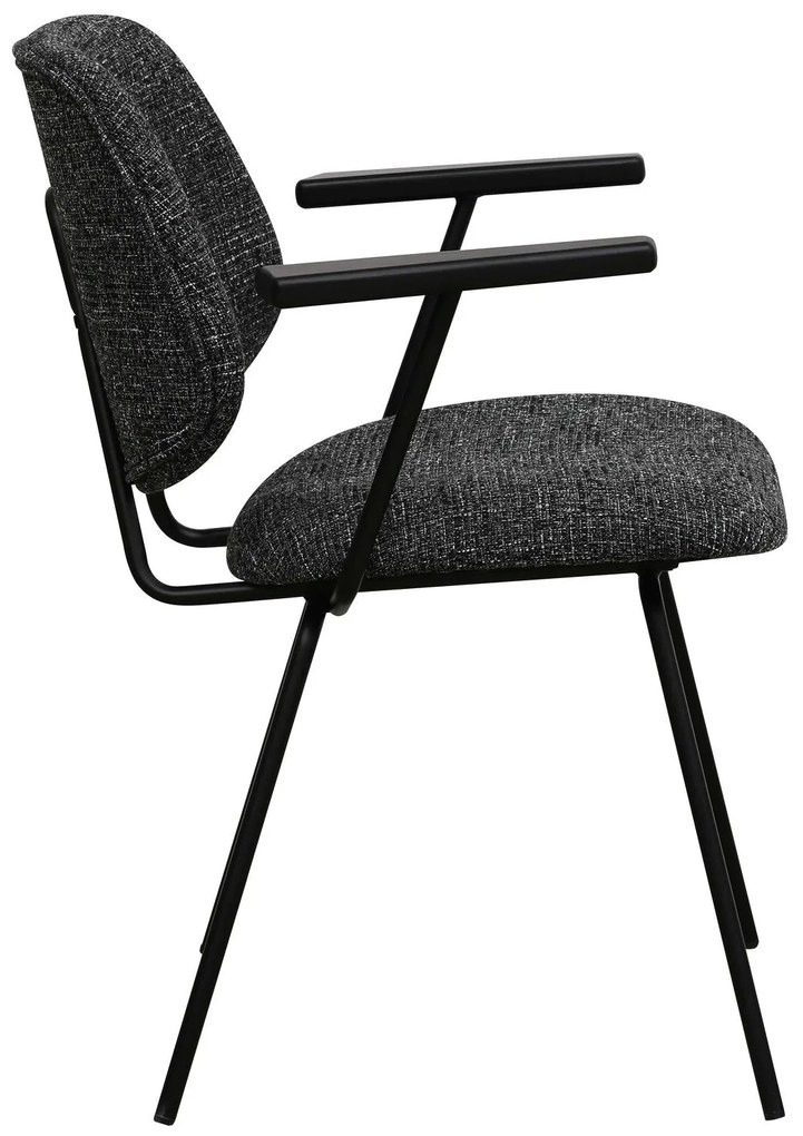 Sofia Dining Chair with Armrests Black