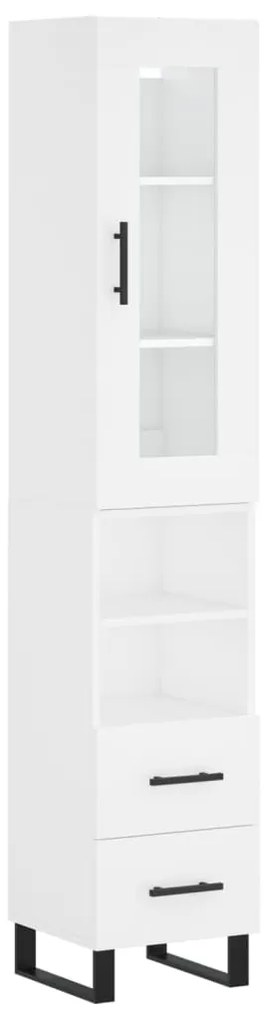 vidaXL Ντουλάπι Λευκό 34,5 x 34 x 180 εκ. από Επεξεργασμένο Ξύλο