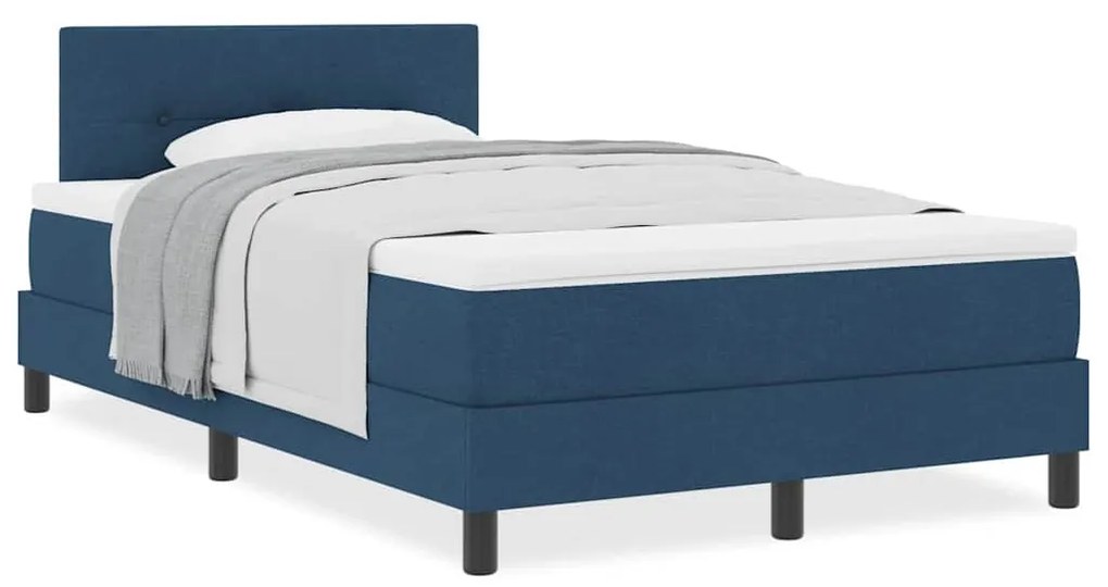vidaXL Κρεβάτι box spring με στρώμα Σκούρο Μπλε 120 x 190 cm ύφασμα