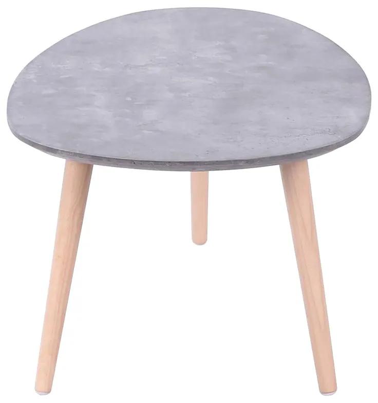 Τραπέζι σαλονιού HAMILTON pakoworld χρώμα γκρι cement-φυσικό 89x48x33εκ