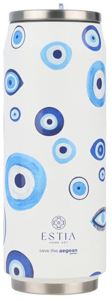 Ποτήρι - Θερμός Spirit Of Luck Save The Aegean 01-31251 500ml White-Blue Estia
