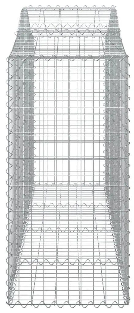 Συρματοκιβώτια Τοξωτά 3 τεμ. 200x50x120/140 εκ. Γαλβαν. Ατσάλι - Ασήμι