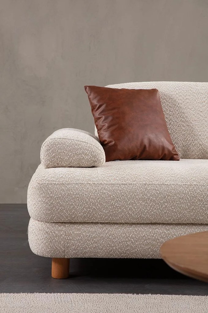 Corner Sofa-Bed Nice L Corner Right - Cream Cream