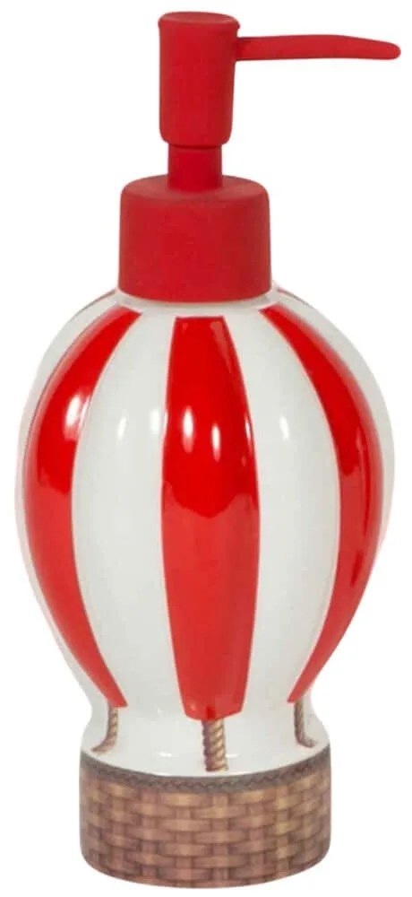 Δοχείο Κρεμοσάπουνου Airship 577045 8,5x8,5x19,3cm White-Red Marva Πορσελάνη