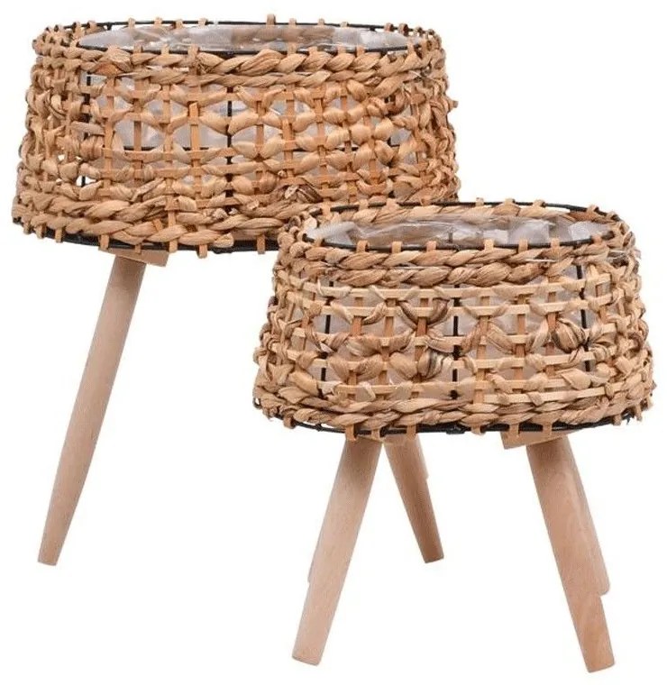 Κασπώ Δαπέδου Ψάθινο (Σετ 2Τμχ) 373-123-808 23x15x28cm/30x21x37cm Natural Mat