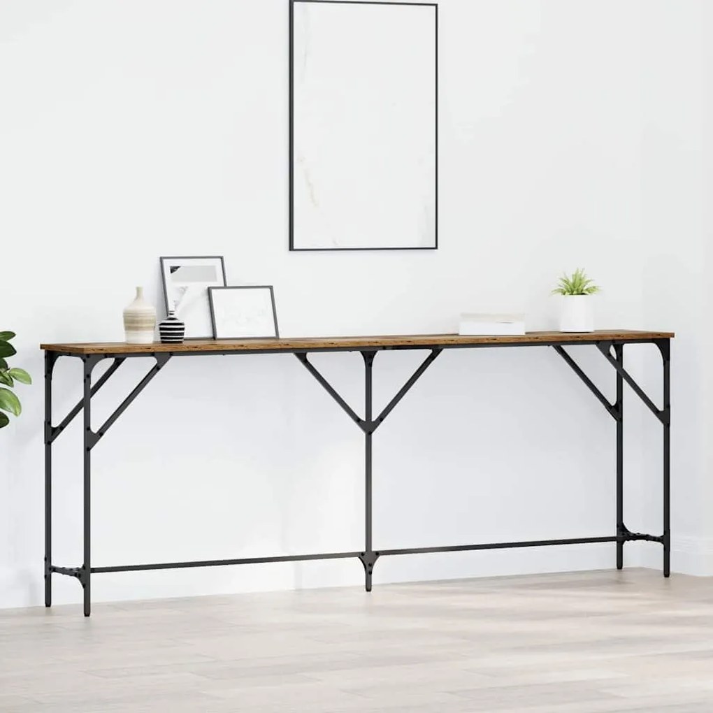 vidaXL Τραπέζι κονσόλας Παλιό Ξύλο 200 x 29 x 75 cm