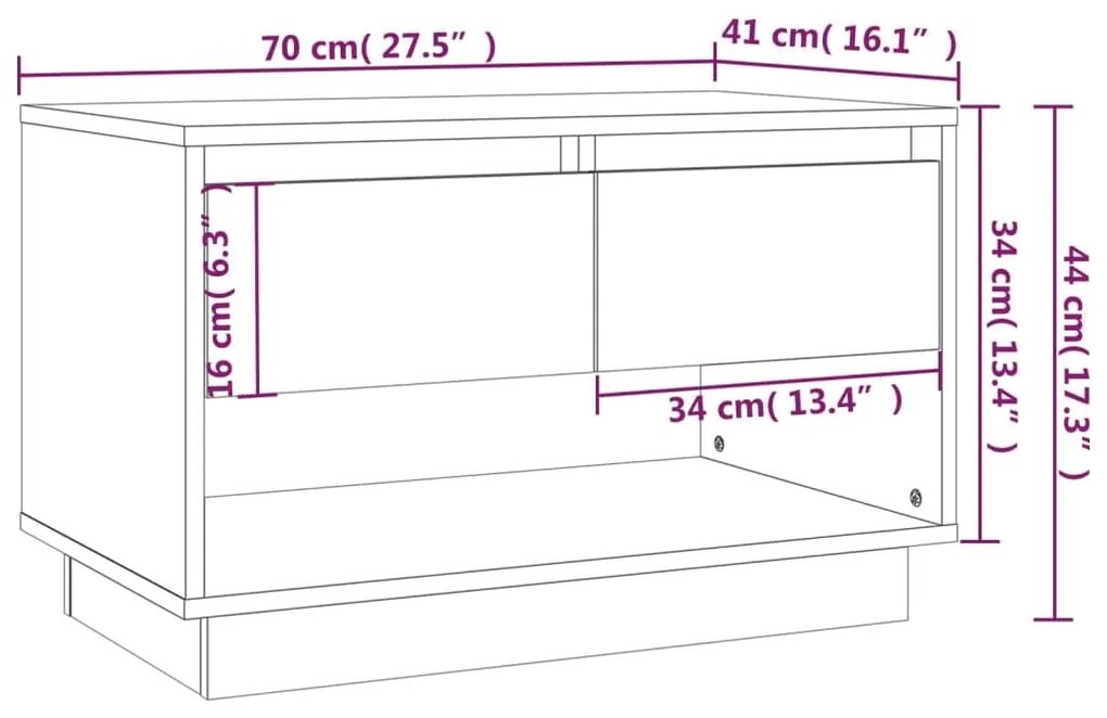 Έπιπλο Τηλεόρασης Γκρι Sonoma 70x41x44 εκ. από Επεξεργ. Ξύλο - Γκρι