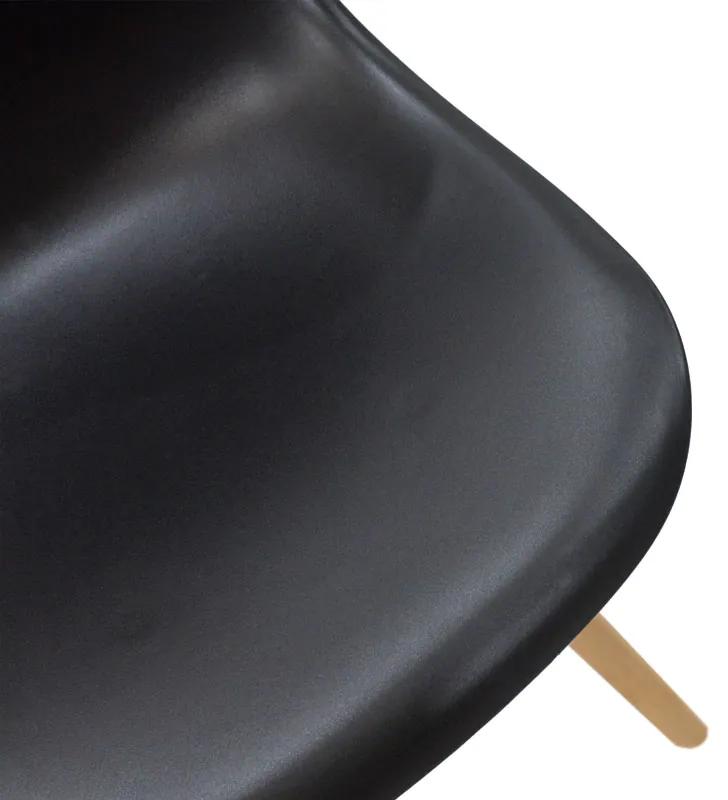 Καρέκλα Julita pakoworld PP μαύρο-φυσικό πόδι 46x50x82εκ