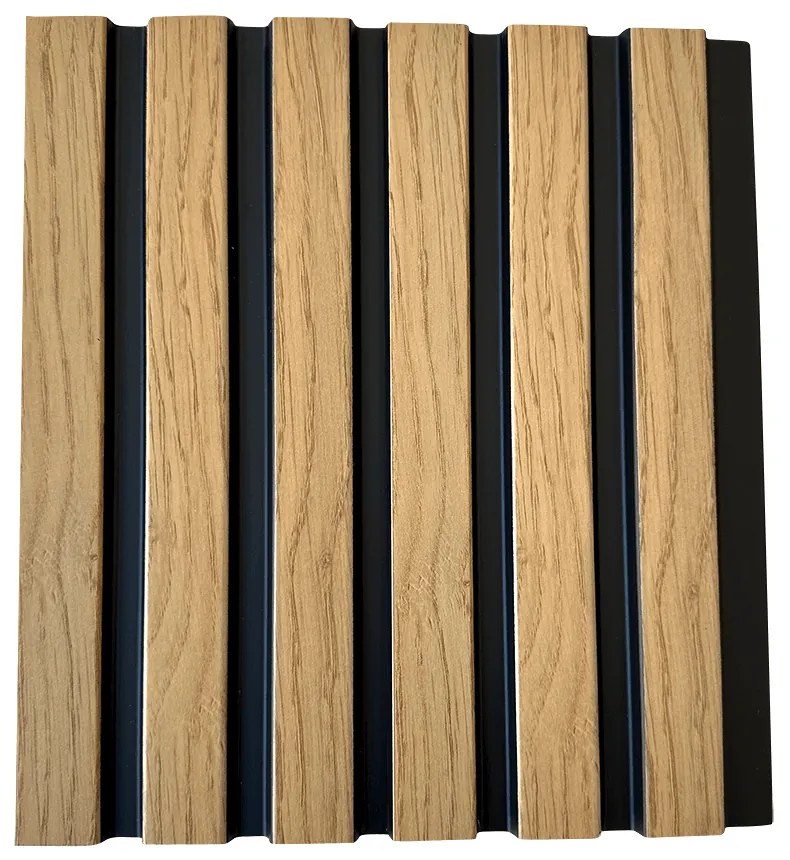 PS Panel 3D Πηχακια Τοίχου F4 Piano Natural Oak Black