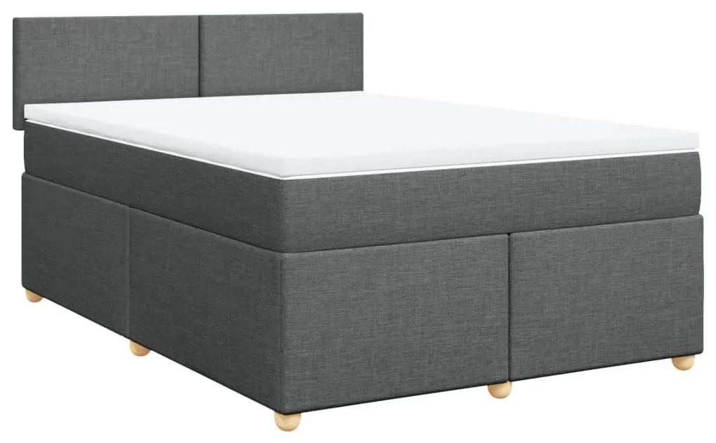 ΚΡΕΒΑΤΙ BOXSPRING ΜΕ ΣΤΡΩΜΑ ΣΚΟΥΡΟ ΓΚΡΙ 140X200 ΕΚ ΥΦΑΣΜΑΤΙΝΟ 3286697