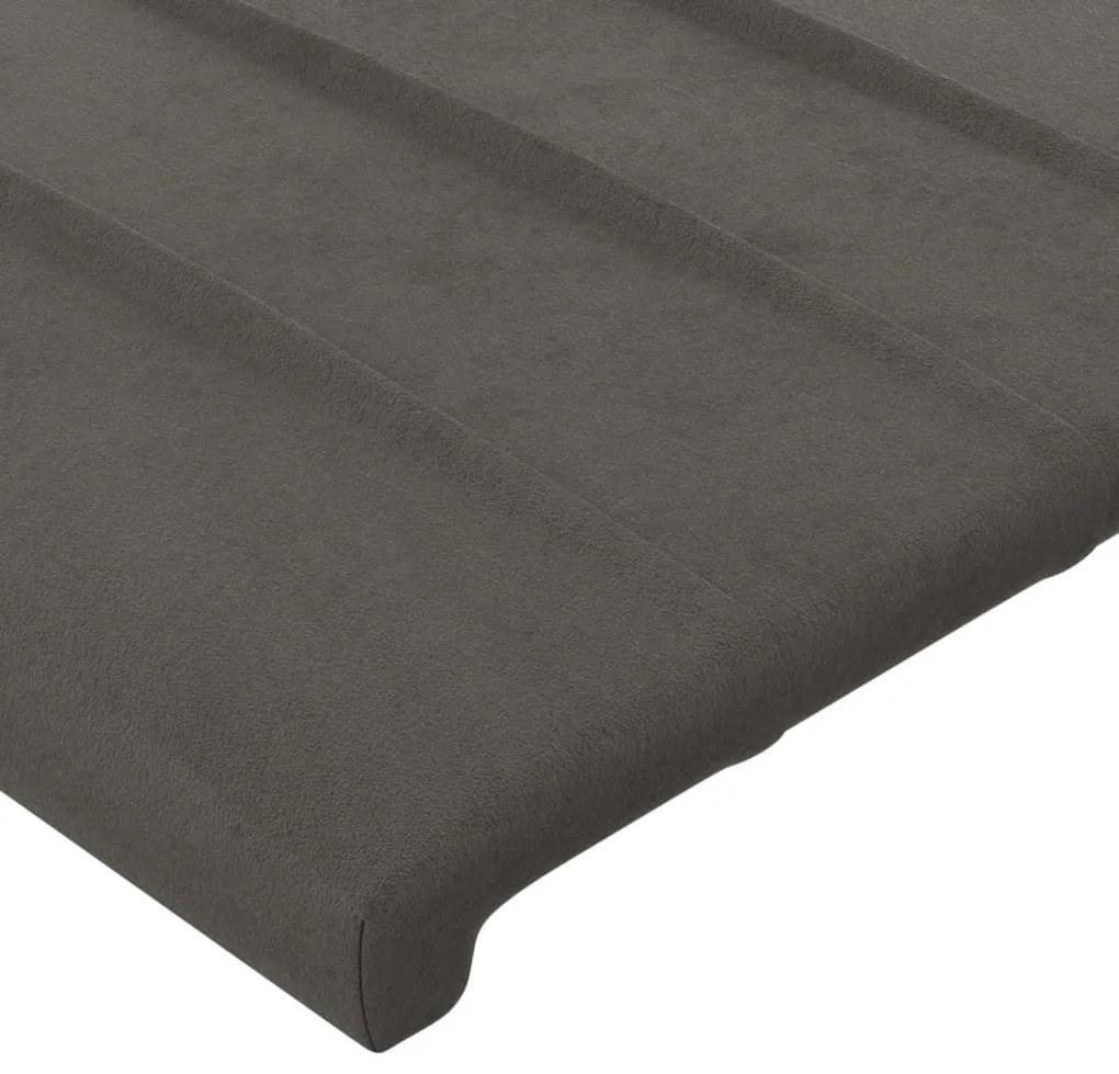 vidaXL Κεφαλάρι με Πτερύγια Σκούρο Γκρι 103x23x118/128 εκ. Βελούδινο