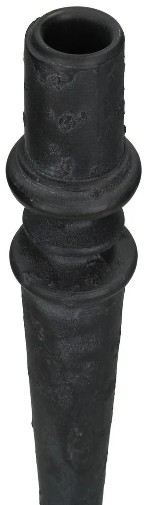 Κηροπήγιο Μαύρο Polyresin 8.5x8.5x25cm