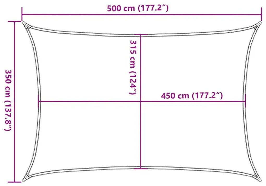 Πανί Σκίασης Ορθογώνιο Μπλε 3,5x5 μ. HDPE 160 γρ./μ² - Μπλε