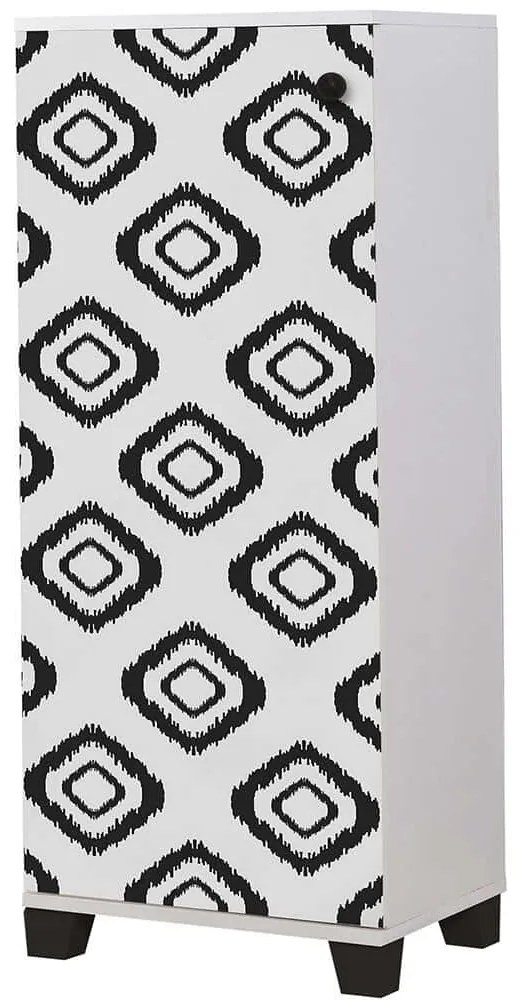 Παπουτσοθήκη Filinta Fas 869VEL6509 50x38x127cm White-Black Πλαστικό,Μοριοσανίδα