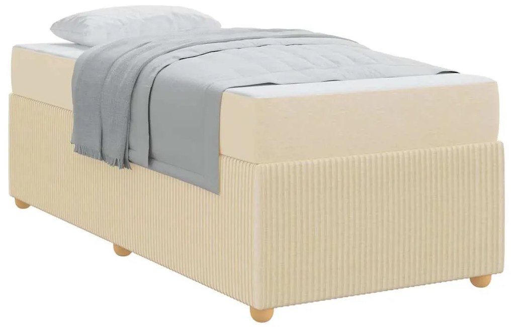 vidaXL Σκελετός Κρεβατιού με στρώμα Κρεμ 80 x 200 cm ύφασμα