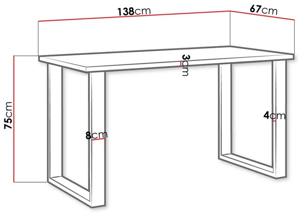 Τραπέζι Tucson 136, Άσπρο, Μαύρο, 75x67x138cm, 38 kg, Πλαστικοποιημένη μοριοσανίδα, Μέταλλο | Epipla1.gr