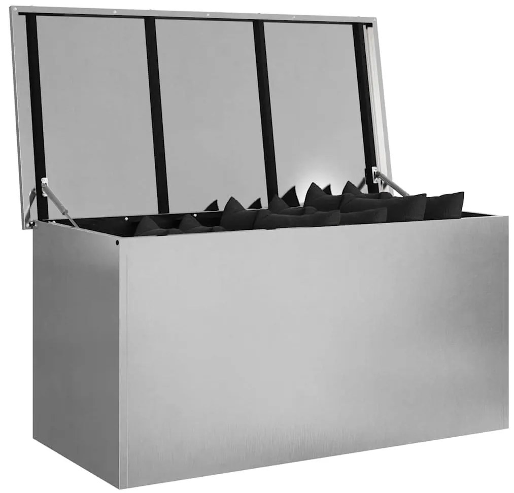 vidaXL Κουτί αποθήκευσης εξωτερικών χώρων Ασημί 100 x 50,5 x 50 εκ.