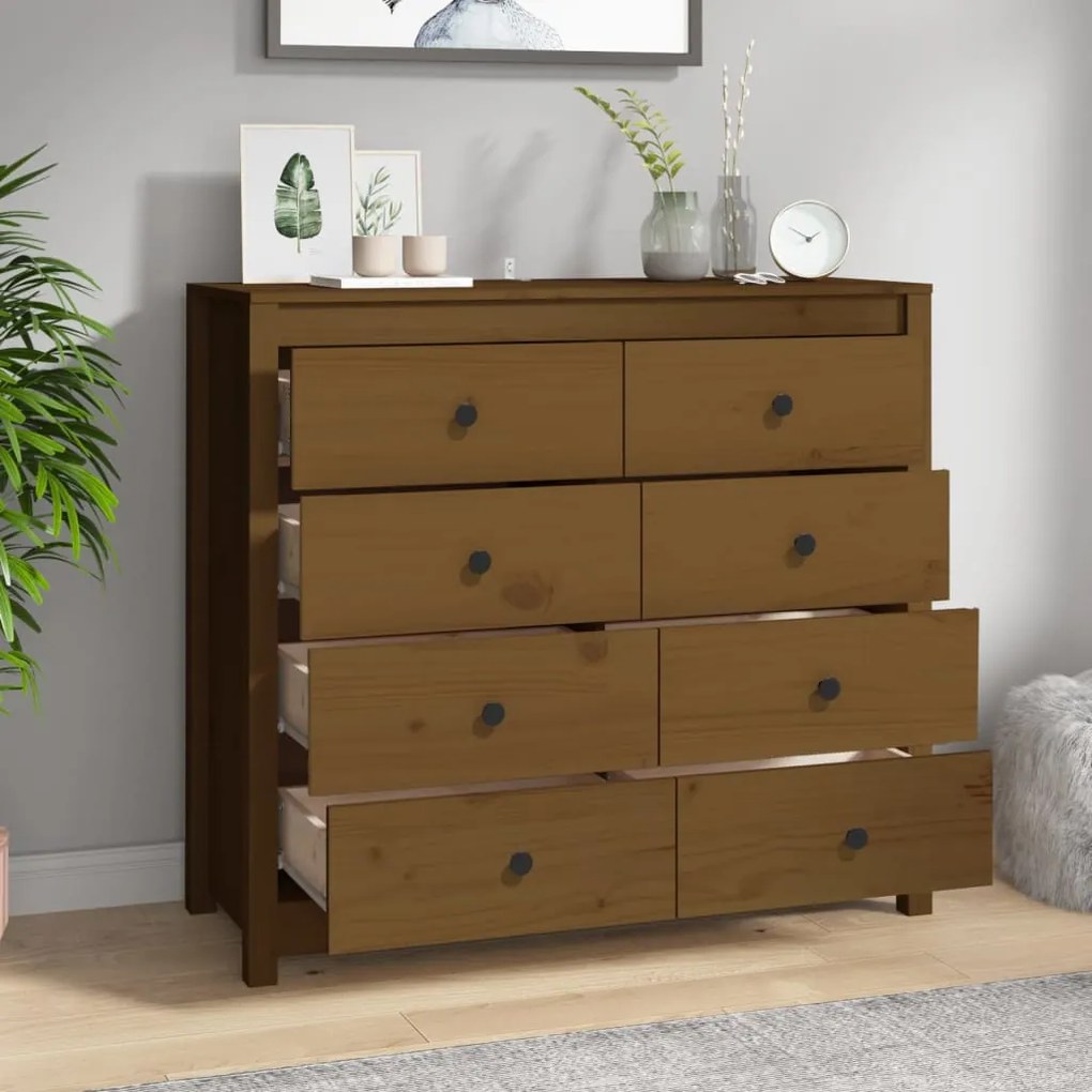 vidaXL Βοηθητικό Ντουλάπι Καφέ Μελί 100x40x90 εκ.από Μασίφ Ξύλο Πεύκου