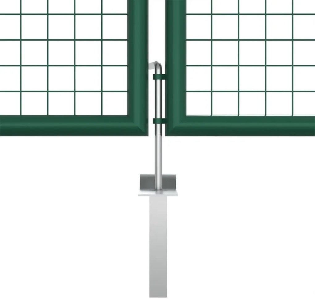 vidaXL Πόρτα Κήπου από Πλέγμα Πράσινη 400x125 εκ. από Ατσάλι