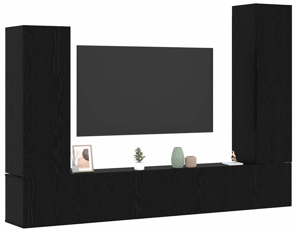 vidaXL Σετ επίπλου τηλεόρασης 4 pcs Μαύρη δρυς 30.5 x 30 x 110 εκ.
