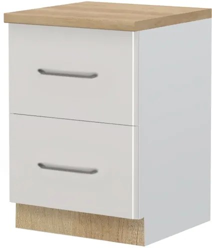 Επιδαπέδιο ντουλάπι Modena R-60-2F-Λευκό - Γκρι ανοιχτό - 60.00Χ60.00Χ88.00cm