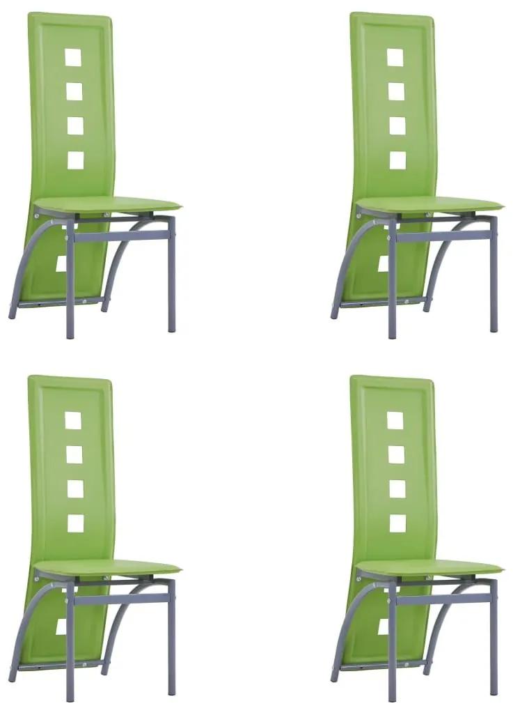 Καρέκλες Τραπεζαρίας 4 τεμ. Πράσινες από Συνθετικό Δέρμα - Πράσινο