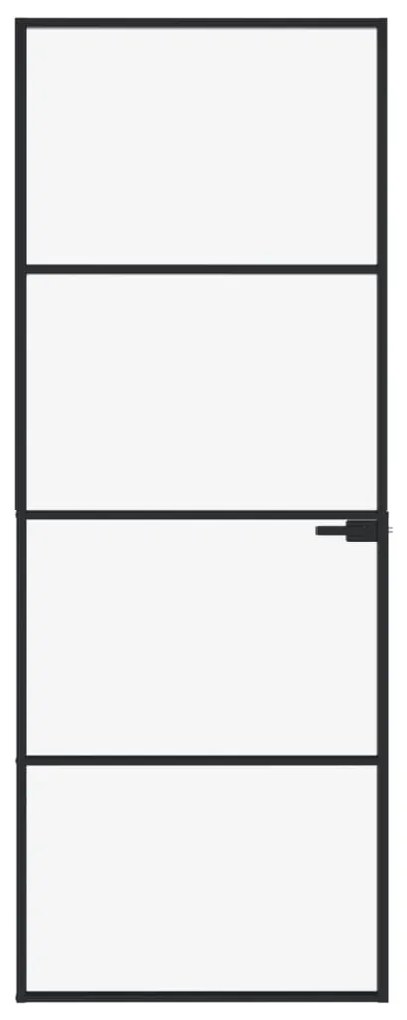 vidaXL Εσωτερική Πόρτα 76x201,5 εκ. Ψημένο Γυαλί και Λεπτό Αλουμίνιο