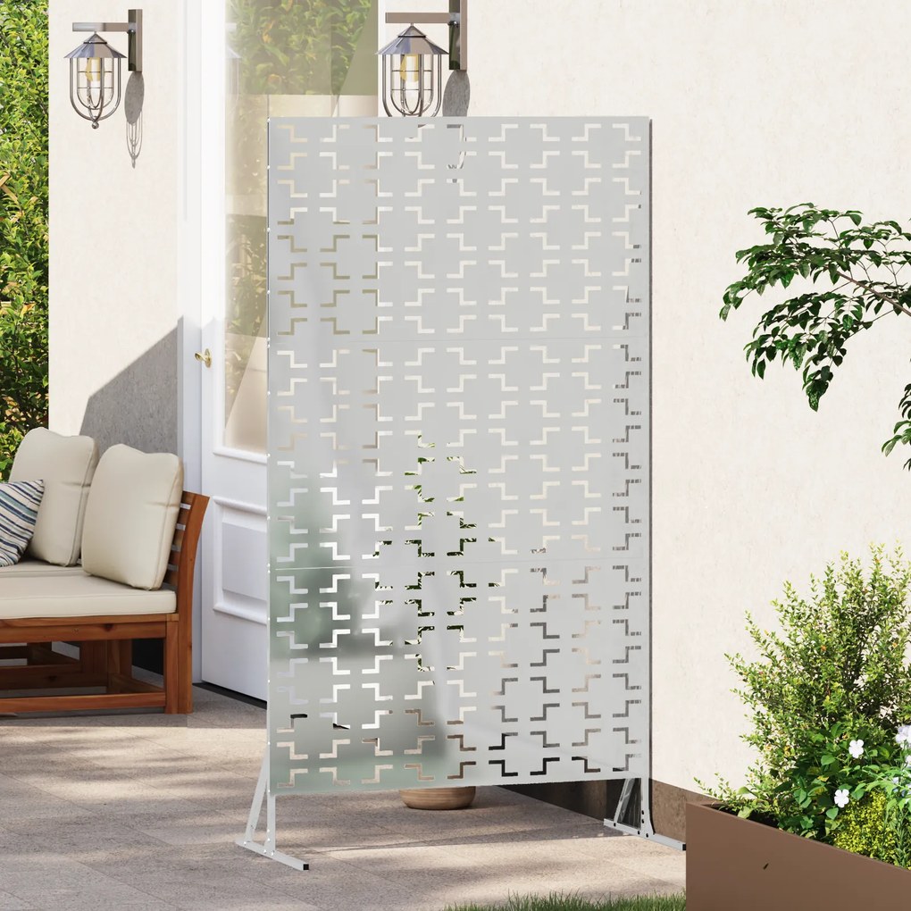 vidaXL Αδιαφανής Οθόνη 100x50x180 εκ από Γαλβανισμένο Χάλυβα
