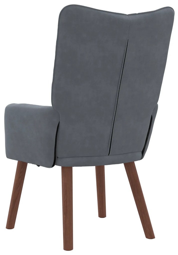 vidaXL Χαλαρωτική Πολυθρόνα Σκούρο γκρι 63 x 67 x 94 εκ. Βελούδο