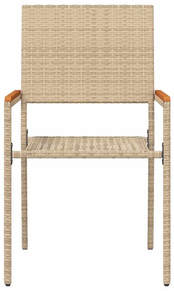 vidaXL Καρέκλες κήπου που σωριάζονται 4 pcs Κρέμα, Καφέ
