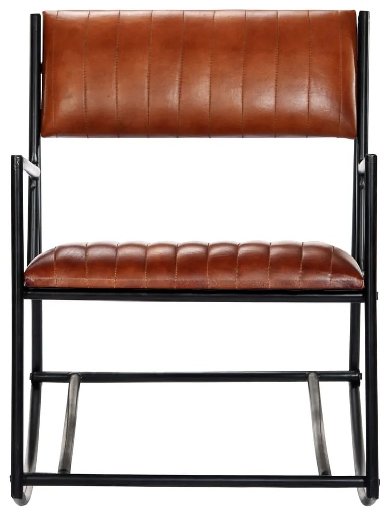 vidaXL 282903  Rocking Chair Brown Real Leather
