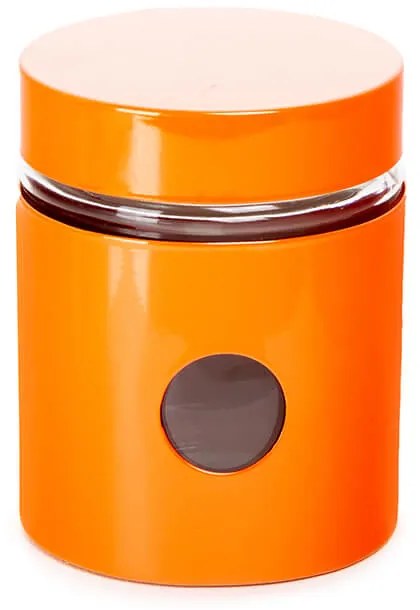 Muhler MR-1403OS Βάζο Ζάχαρη / Καφέ / Τσάι με Καπάκι Γυάλινο σε Πορτοκαλί Χρώμα 550ml