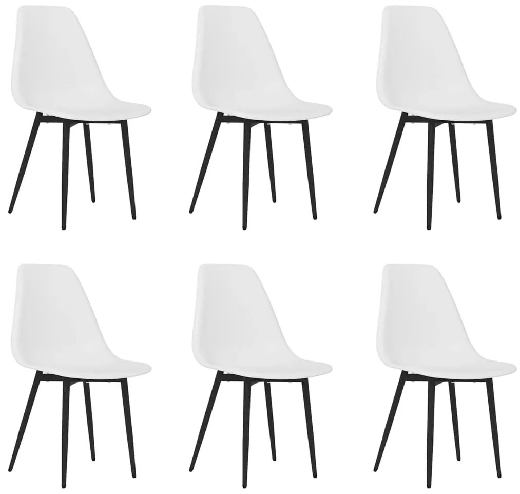 vidaXL Καρέκλες Τραπεζαρίας 6 τεμ. Λευκές από Πολυπροπυλένιο