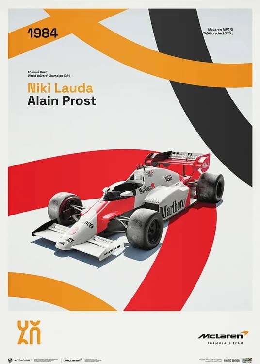 Εκτύπωση τέχνης McLaren Racing - MP4/2 - 60th Anniversary - 1984, Automobilist