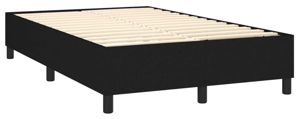 Κρεβάτι Boxspring με Στρώμα Μαύρο 140x190 εκ. Υφασμάτινο - Μαύρο