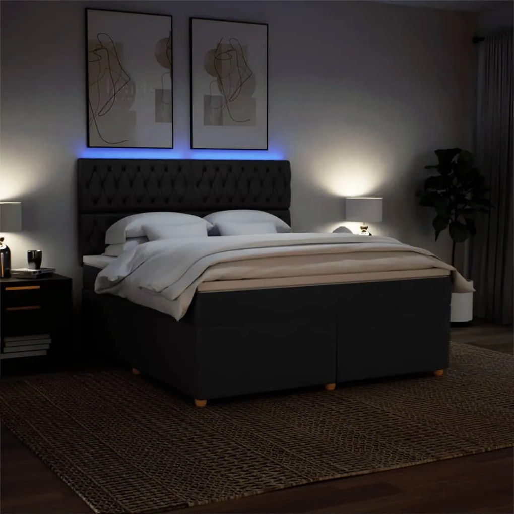 ΚΡΕΒΑΤΙ BOXSPRING ΜΕ ΣΤΡΩΜΑ ΜΑΥΡΟ 180X200 ΕΚ. ΥΦΑΣΜΑΤΙΝΟ 3293668