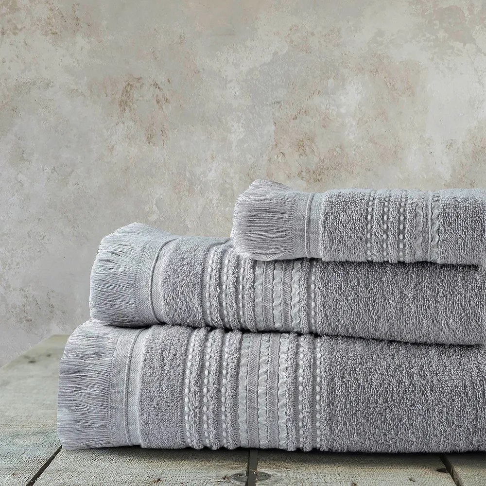 Πετσέτα Allora Grey Nima Σώματος 70x140cm 100% Βαμβάκι