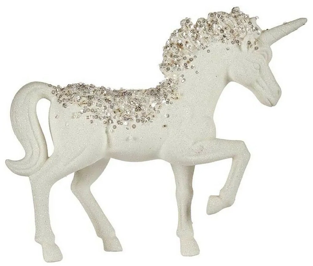 Διακοσμητική Φιγούρα Krist+ Λευκό Μονόκερος 9,5 x 31 x 40 cm