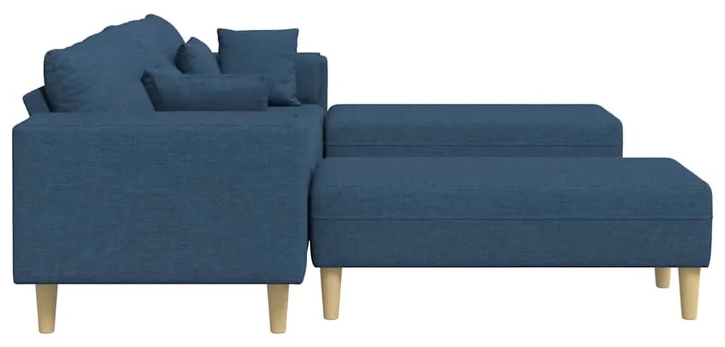 vidaXL Υφασμάτινος καναπές με μαξιλάρι 3 pcs Μπλε 208 εκ. ύφασμα