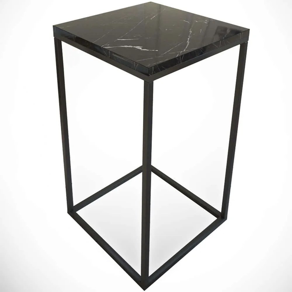Τραπεζάκι Βοηθητικό Pure 801CMY2866 35x35x62cm Marble Effect Black
