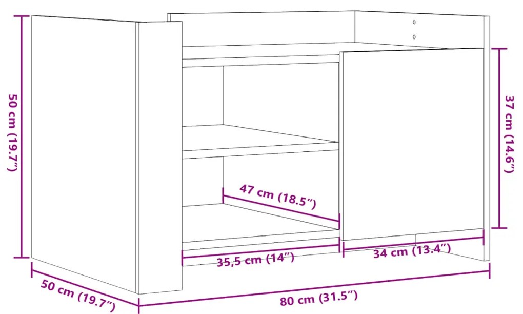 ΤΡΑΠΕΖΑΚΙ ΣΑΛΟΝΙΟΥ ΓΚΡΙ SONOMA 80X50X50 ΕΚ. ΕΠΕΞΕΡΓΑΣΜΕΝΟ ΞΥΛΟ 848358